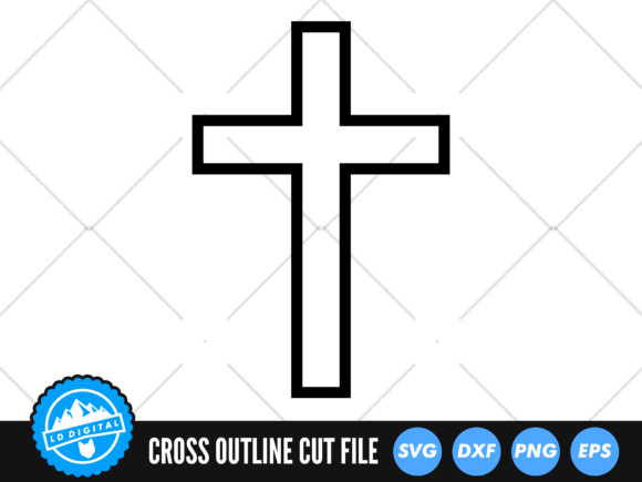 Christian Cross Outline SVG for Branding & Packaging Graphics