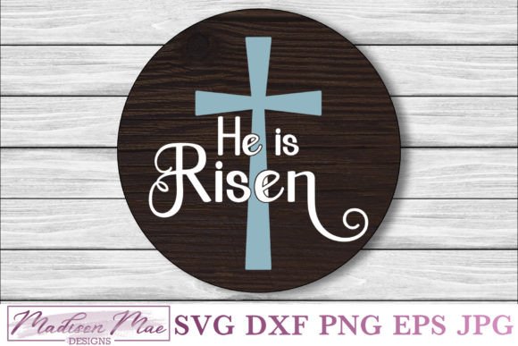Easter Cross – He Is Risen Graphics for Crafts & Selling