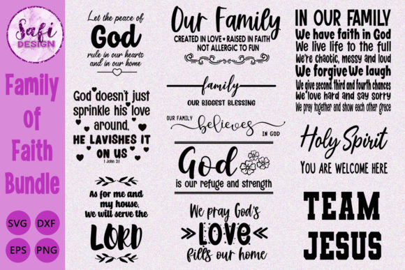 Family of Faith Graphics for Crafts & Cricut Business