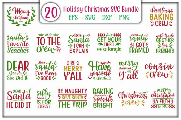 Holiday Christmas Design Bundle Graphics for Crafts