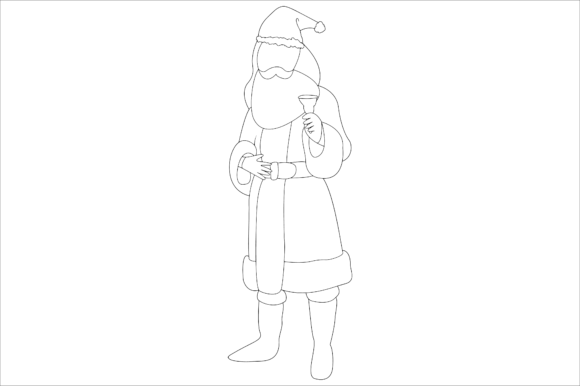 Santa Christmas Outline Bring Bells Graphics & Illustrations Review