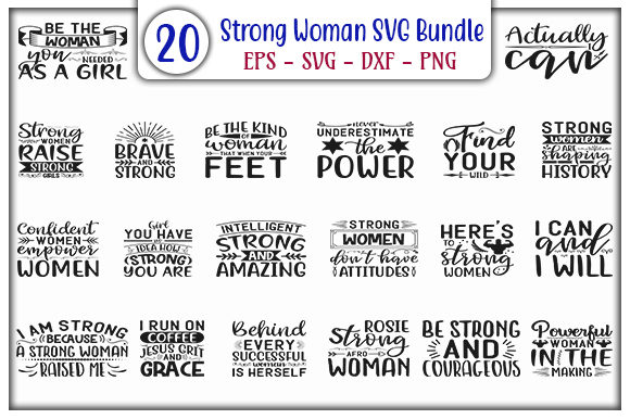 Strong Woman SVG Design Bundle: Graphics for Crafts